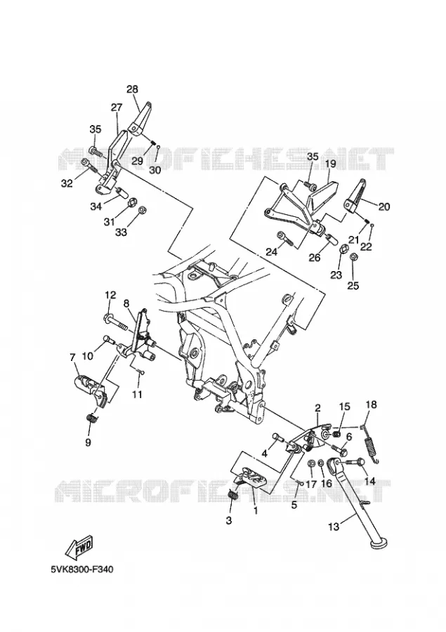 SUPPORT / REPOSE PIEDS Yamaha MOTO 660 2009 XTX  XT660X
