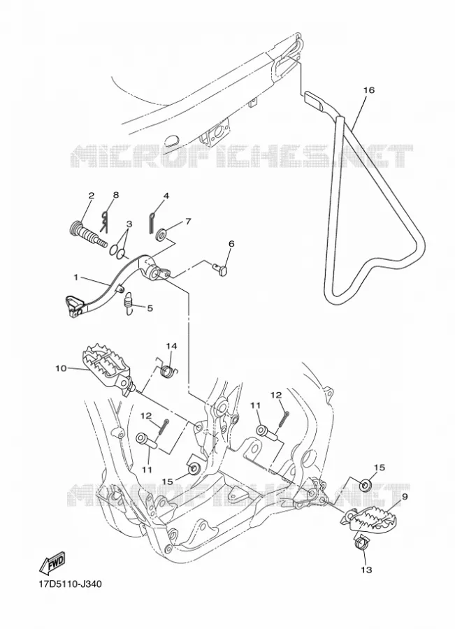 SUPPORT / REPOSE PIEDS Yamaha MOTO 250 2011 YZF  YZ250F