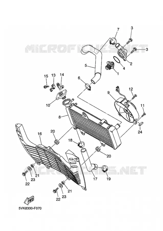 RADIATEUR / DURITES Yamaha MOTO 660 2009 XTR  XT660R
