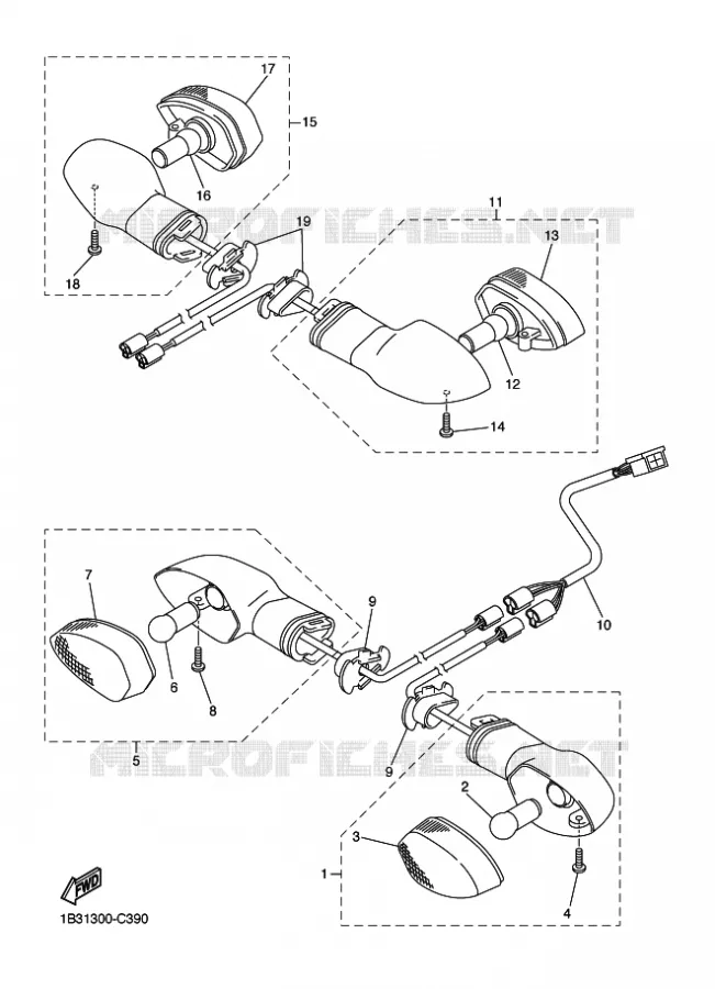 CLIGNOTANT Yamaha MOTO 600 2009 FZ6 S2 ABS  FZ6-NAHG FZ6