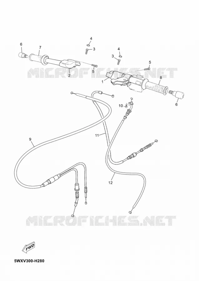 GUIDON ET CABLES Yamaha MOTO 50 2009 XPOWER  TZR50 X-POWER