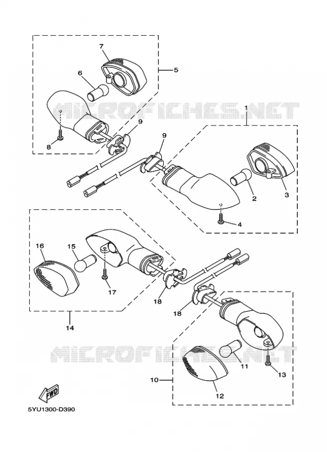 CLIGNOTANT Yamaha MOTO 1700 2009 MT01  MT01S