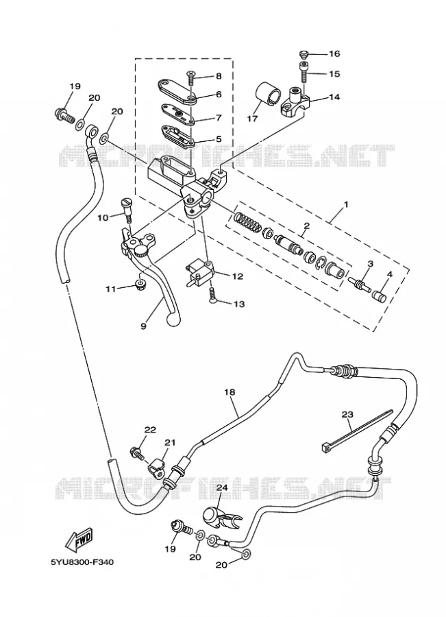 MAITRE CYLINDRE D'EMBRAYAGE Yamaha MOTO 1700 2009 MT01  MT01S