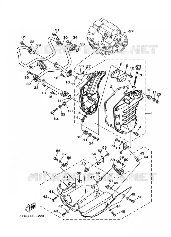 RESERVOIR D'HUILE Yamaha MOTO 1700 2009 MT01  MT01S