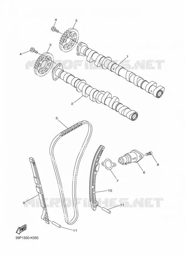 ARBRE A CAMES / CHAINE DE DISTRIBUTION Yamaha MOTO 800 2013 FAZER ABS  FZ8-SA