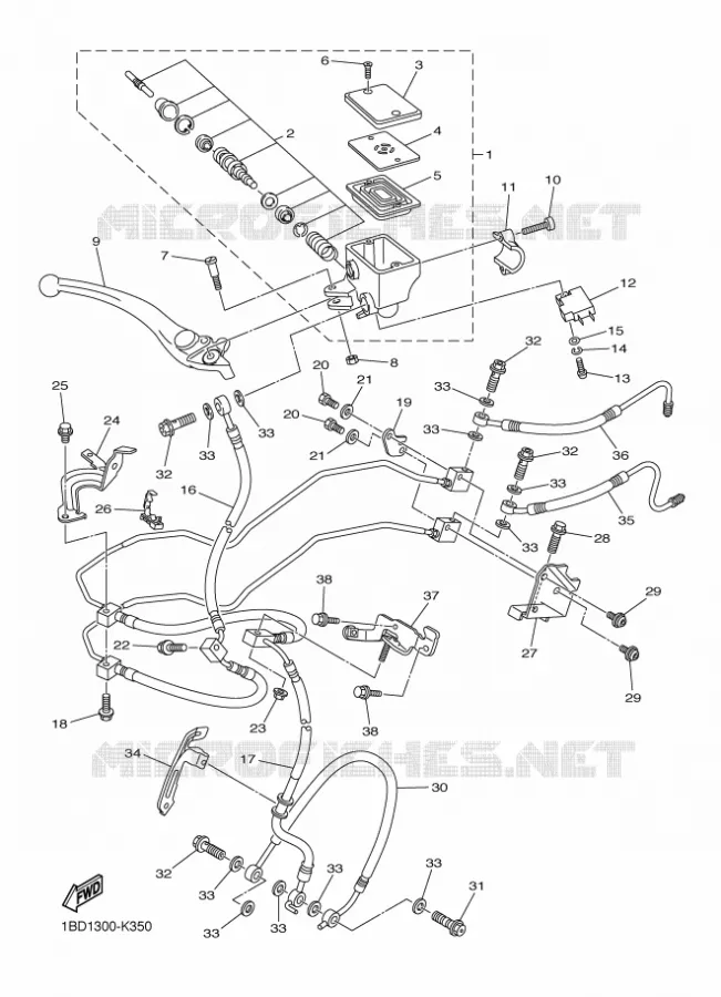 MAITRE CYLINDRE DE FREIN AVANT Yamaha MOTO 800 2013 FAZER ABS  FZ8-SA