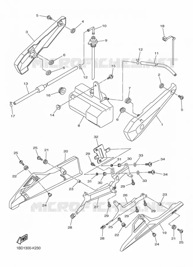 COUVERCLE LATERAL Yamaha MOTO 800 2013 FAZER ABS  FZ8-SA