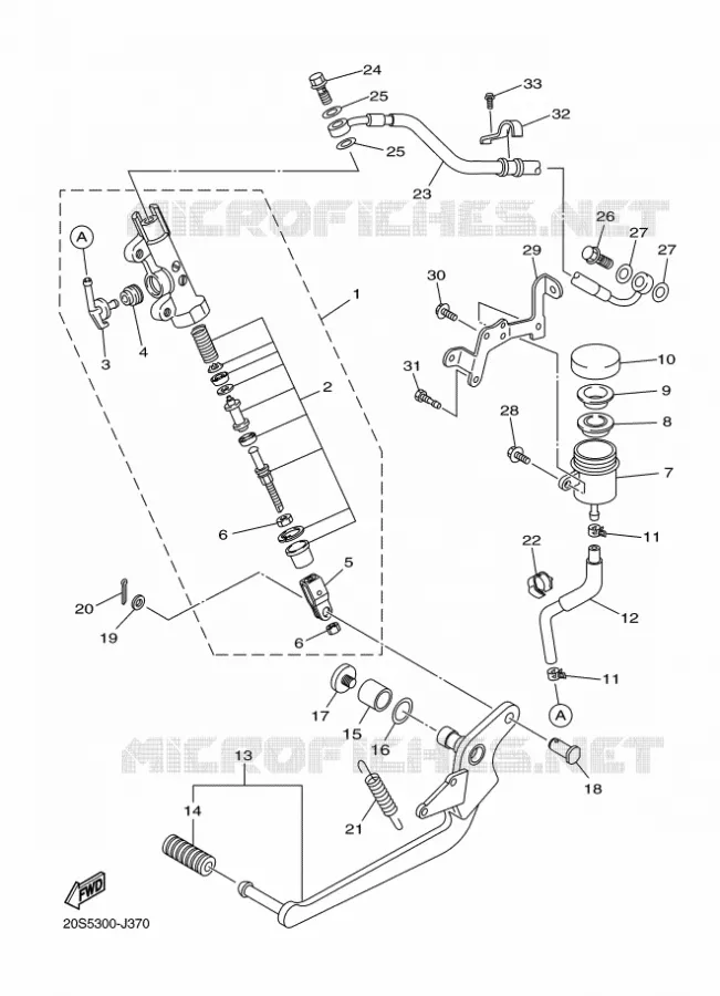 MAITRE CYLINDRE DE FREIN ARRIERE Yamaha MOTO 600 2013 XJ6  XJ6S