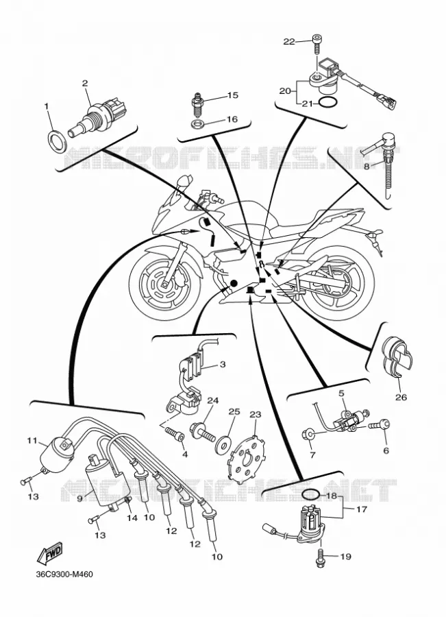 PARTIE ELECTRIQUE 1 Yamaha MOTO 600 2013 XJ6  XJ6S