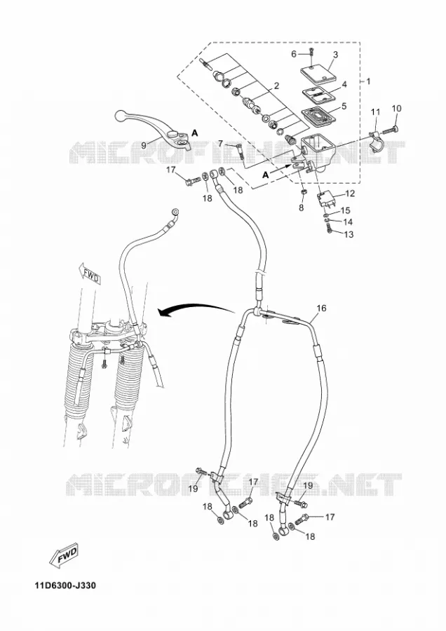 MAITRE CYLINDRE DE FREIN AVANT Yamaha MOTO 660 2013 XTZ TENERE  XT660Z