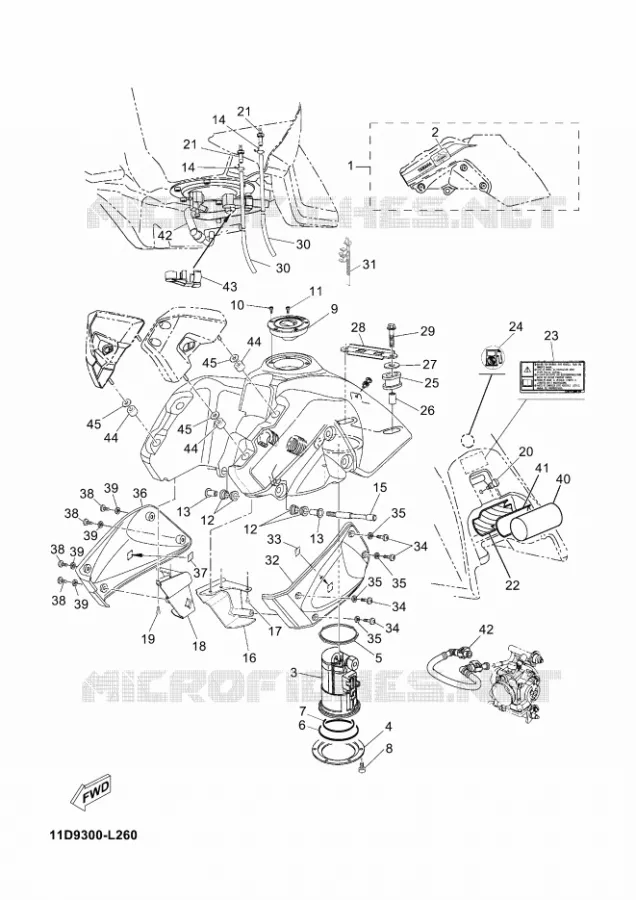 RESERVOIR A ESSENCE Yamaha MOTO 660 2013 XTZ TENERE  XT660Z
