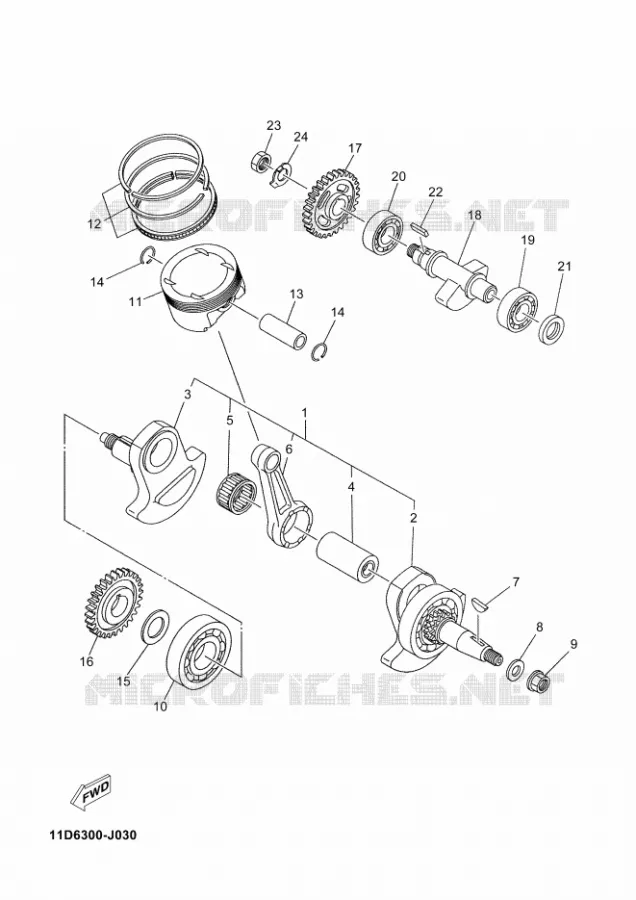 VILEBREQUIN / PISTON Yamaha MOTO 660 2013 XTZ TENERE  XT660Z