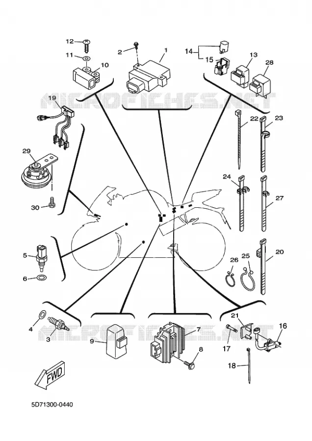 PARTIE ELECTRIQUE 2 Yamaha MOTO 125 2011 R125  YZF-R125