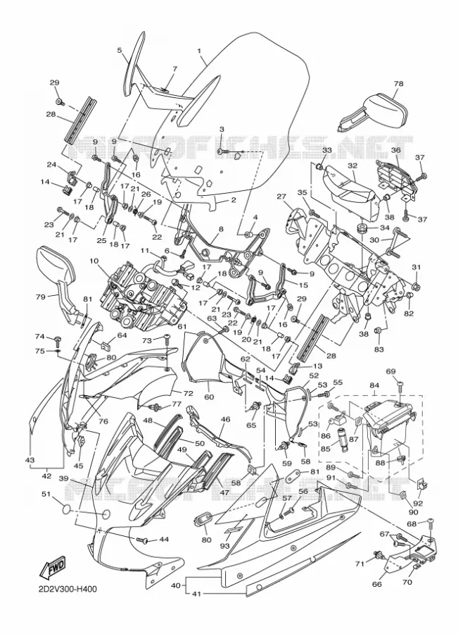 CARENAGES 1  Yamaha MOTO 1300 2009 FJR AS ABS  FJR1300AS