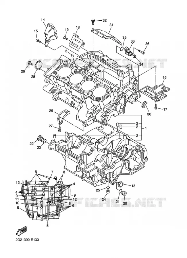 CARTER MOTEUR Yamaha MOTO 1300 2009 FJR AS ABS  FJR1300AS