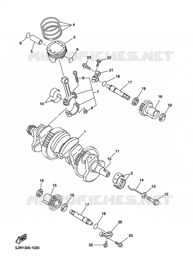 VILEBREQUIN / PISTON Yamaha MOTO 1300 2009 FJR AS ABS  FJR1300AS