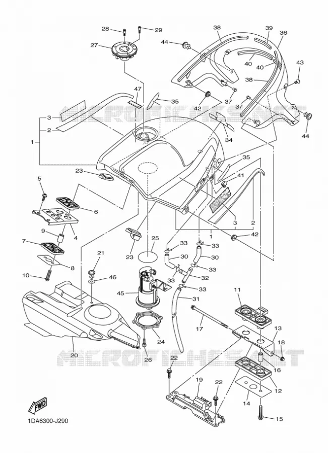 RESERVOIR A ESSENCE Yamaha MOTO 1300 2010 FJR AS  FJR1300AS