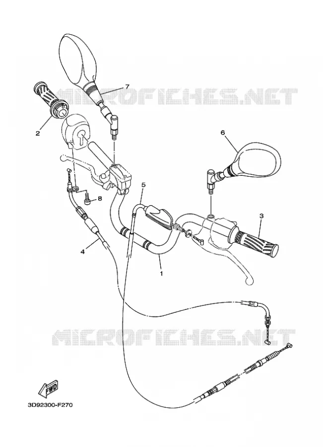 GUIDON ET CABLES Yamaha MOTO 125 2009 YBR  YBR125ED