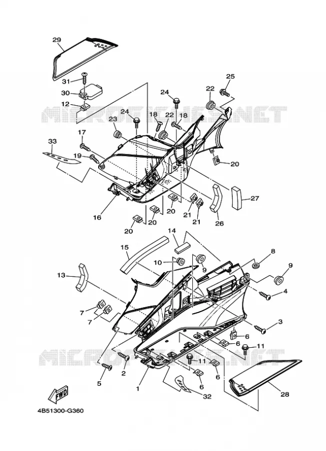 SUPPORT / REPOSE PIEDS 2 Yamaha SCOOTER 500 2009 TMAX ABS  XP500A TMAX