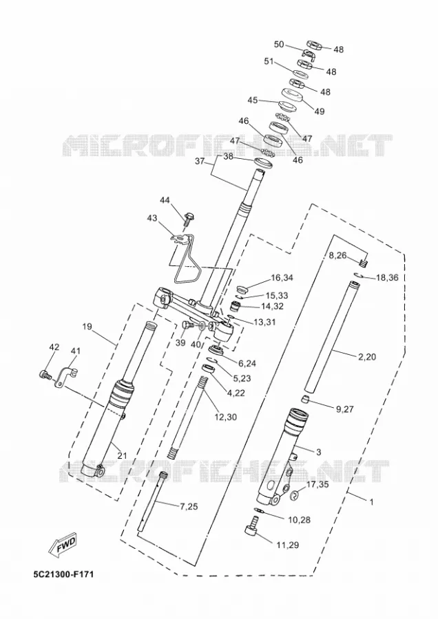 FOURCHE Yamaha SCOOTER 50 2011 OVETTO  YN50 OVETTO