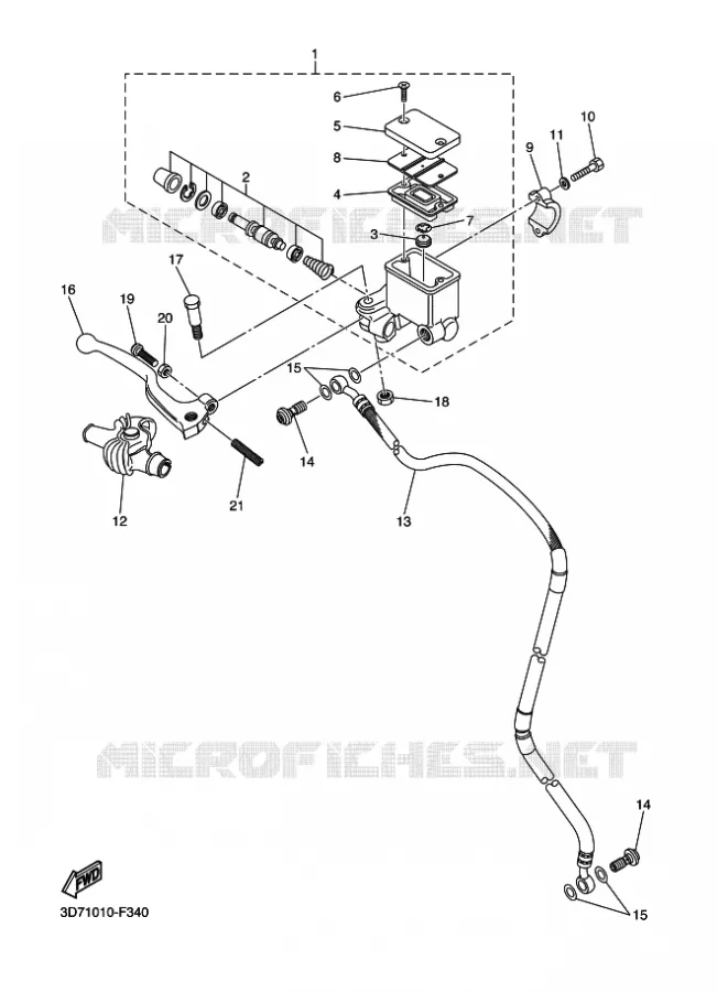 MAITRE CYLINDRE DE FREIN AVANT Yamaha MOTO 250 2009 WR-R  WR250R