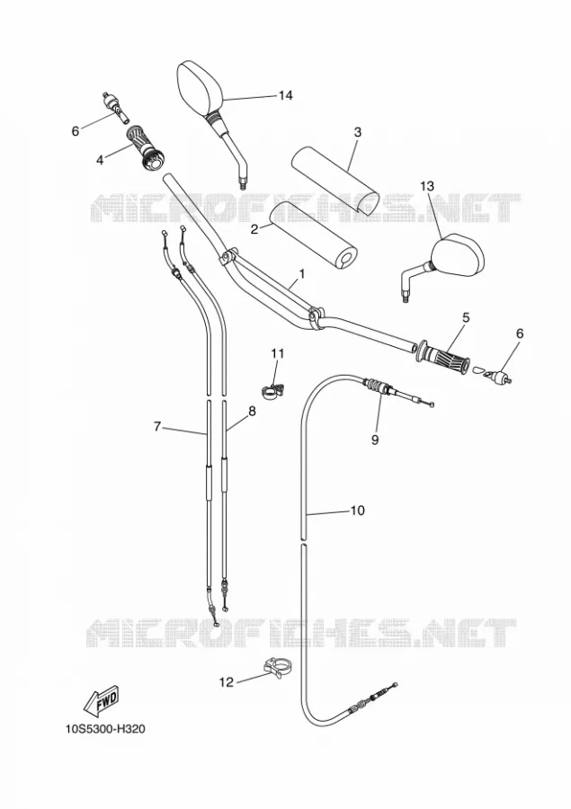 GUIDON ET CABLES Yamaha MOTO 660 2009 XTX  XT660X