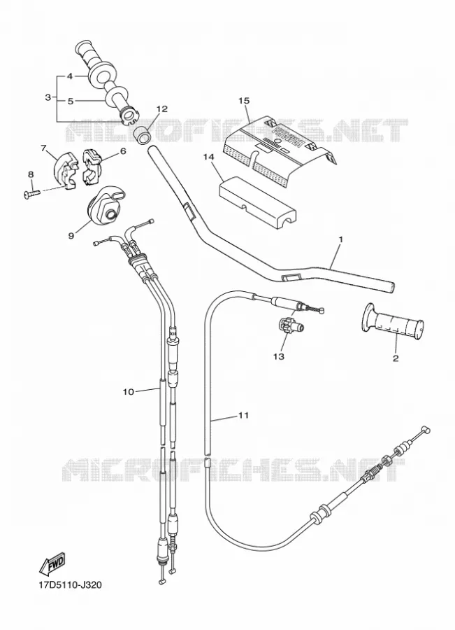 GUIDON ET CABLES Yamaha MOTO 250 2011 YZF  YZ250F