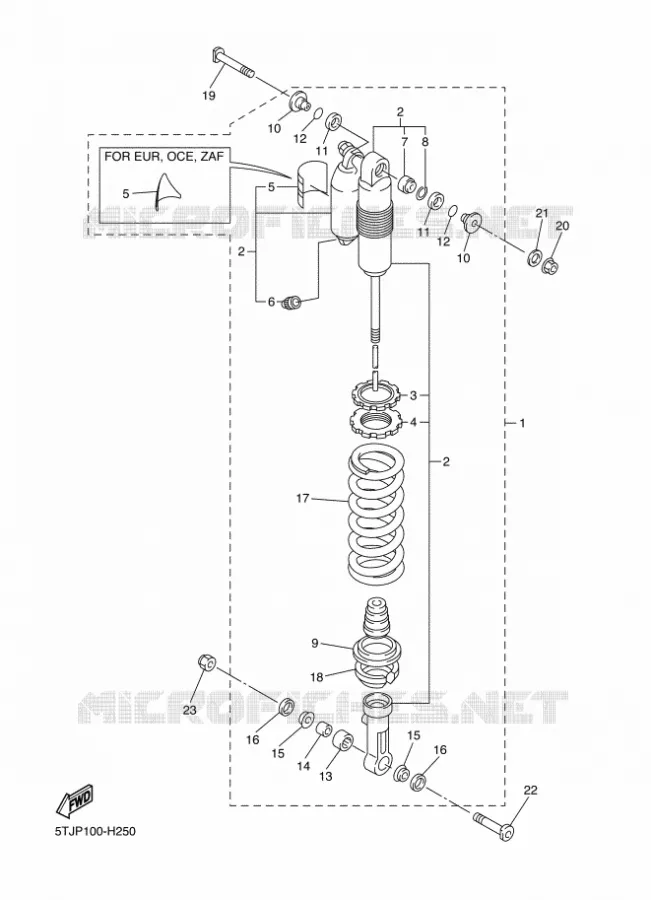 AMORTISSEUR ARRIERE Yamaha MOTO 250 2010 WRF  WR250F