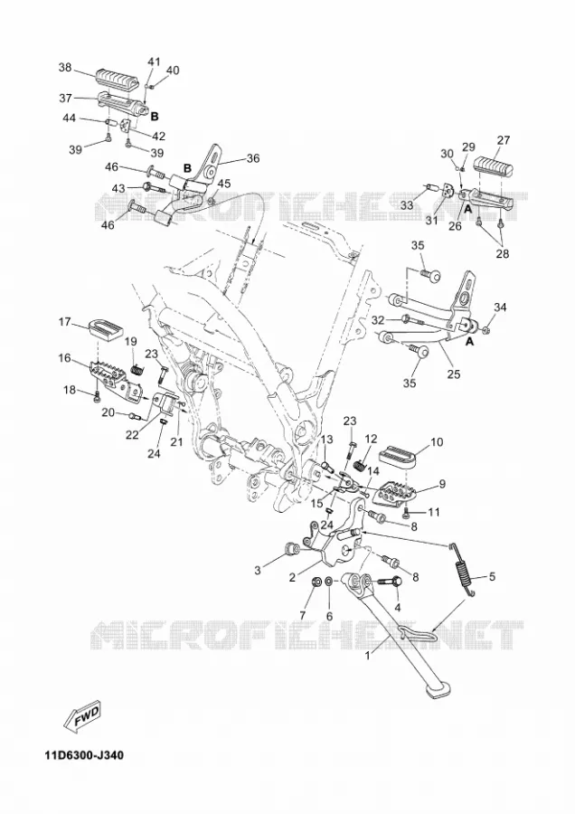 SUPPORT / REPOSE PIEDS Yamaha MOTO 660 2013 TENERE ABS  XT660ZA