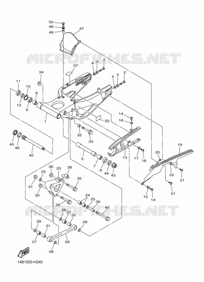 BRAS ARRIERE Yamaha MOTO 1000 2009 R1  YZF-R1 R1