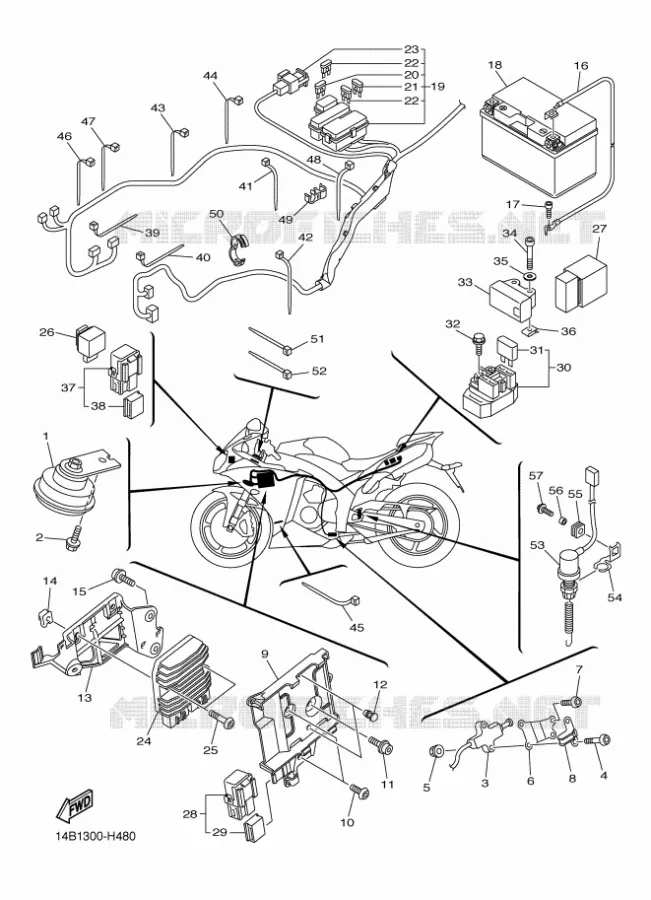 PARTIE ELECTRIQUE 2 Yamaha MOTO 1000 2009 R1  YZF-R1 R1