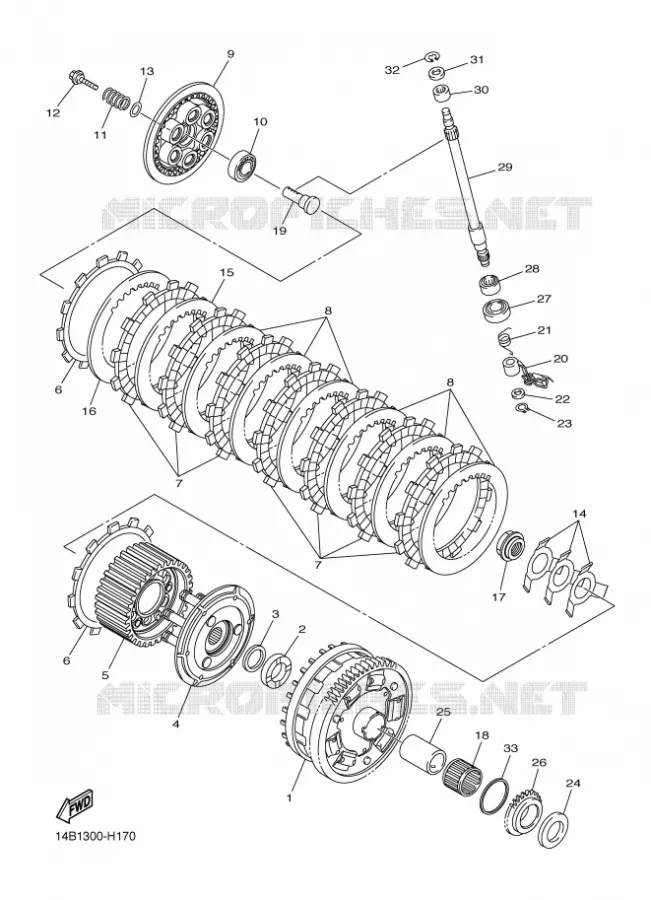 EMBRAYAGE DE DEMARREUR Yamaha MOTO 1000 2009 R1  YZF-R1 R1