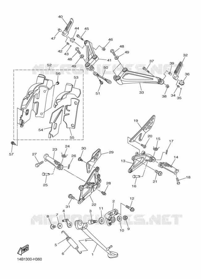 SUPPORT / REPOSE PIEDS Yamaha MOTO 1000 2009 R1  YZF-R1 R1