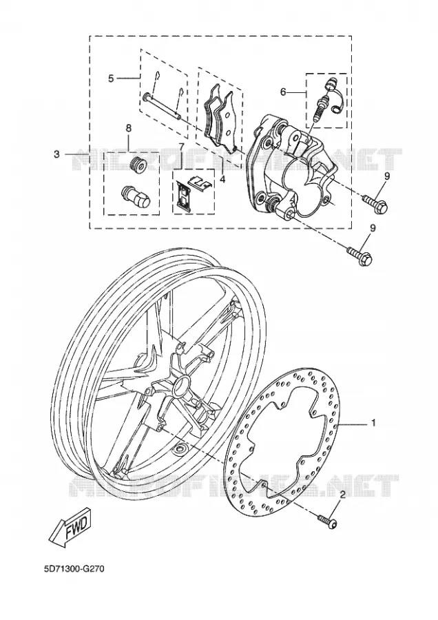 ETRIER DE FREIN AVANT Yamaha MOTO 125 2009 R125  YZF-R125
