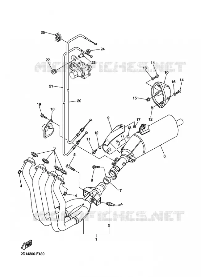 ECHAPPEMENT Yamaha MOTO 1000 2009 FZ1 ABS  FZ1-NA FAZER