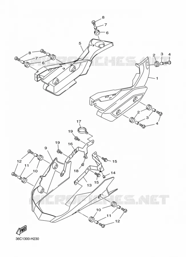 COUVERCLE LATERAL 2 Yamaha MOTO 600 2009 XJ6  XJ6SA DIVERSION