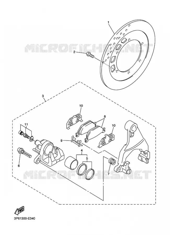ETRIER DE FREIN ARRIERE Yamaha MOTO 1300 2009 FJR ABS  FJR1300A
