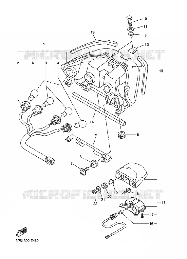 FEU ARRIERE Yamaha MOTO 1300 2009 FJR ABS  FJR1300A
