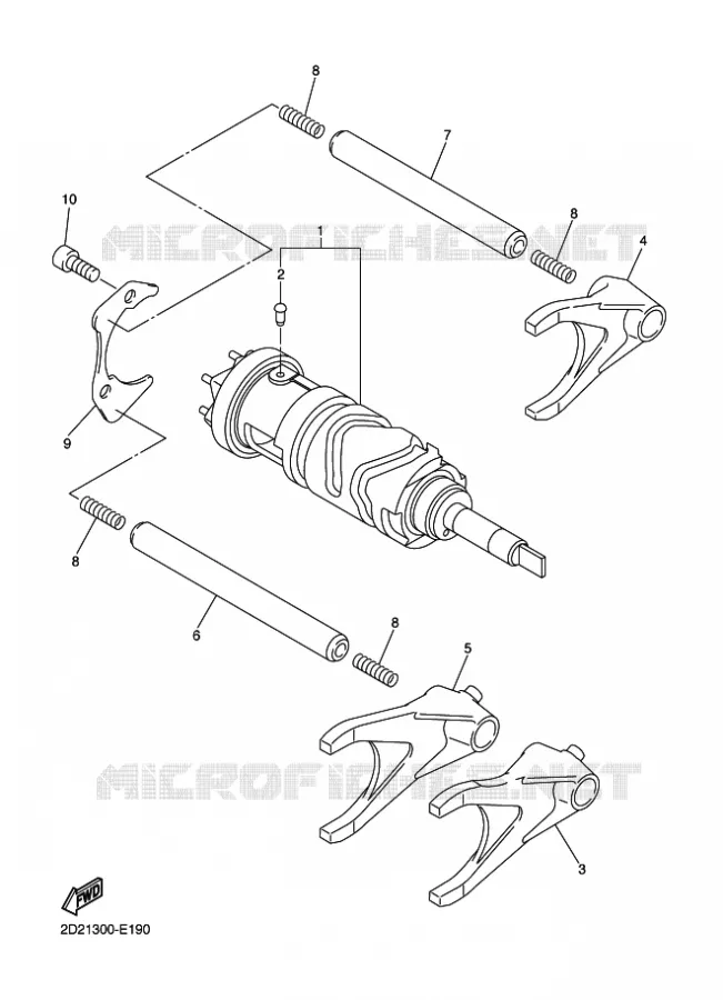 BARILLET DE SELECTION / FOURCHETTES Yamaha MOTO 1300 2009 FJR AS ABS  FJR1300AS