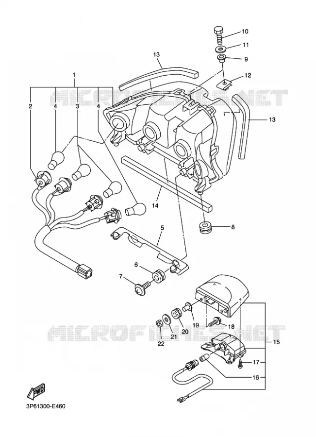 FEU ARRIERE Yamaha MOTO 1300 2009 FJR AS ABS  FJR1300AS
