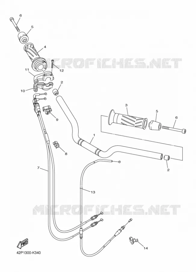GUIDON ET CABLES Yamaha MOTO 800 2013 FAZER ABS  FZ8-SA