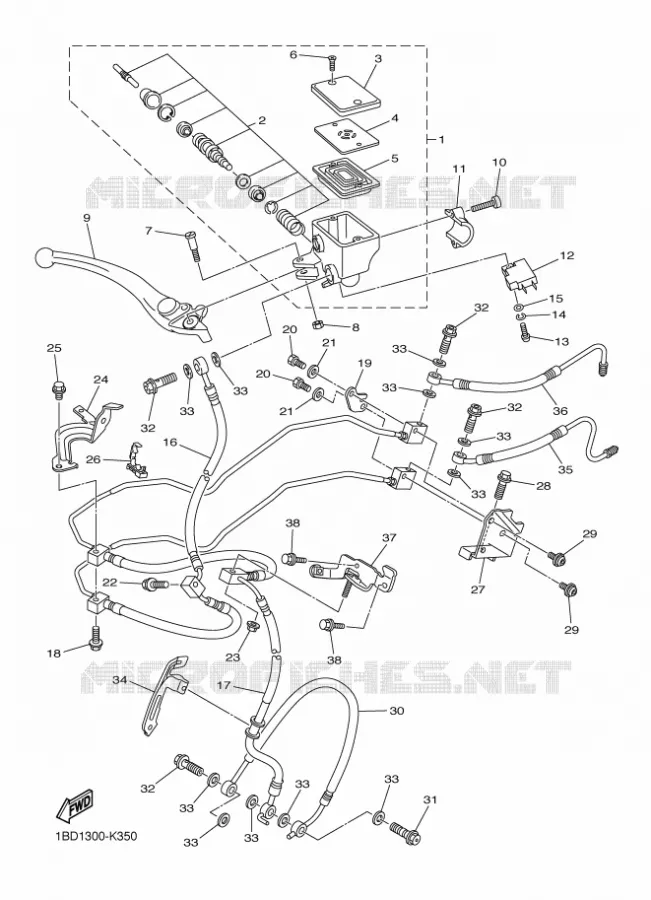 MAITRE CYLINDRE DE FREIN AVANT Yamaha MOTO 800 2013 FAZER ABS  FZ8-SA