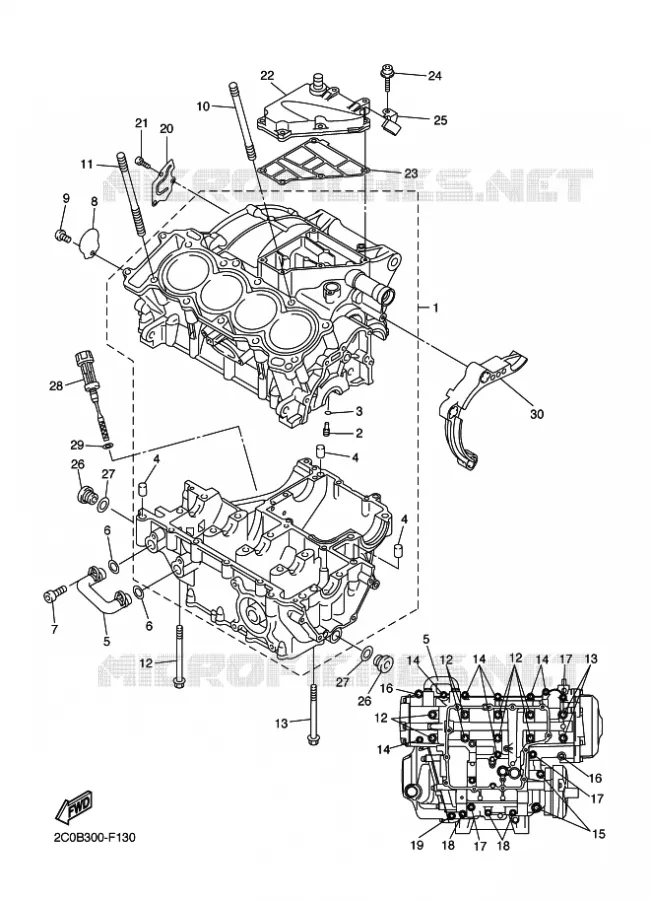 CARTER MOTEUR Yamaha MOTO 600 2013 R6  YZF-R6