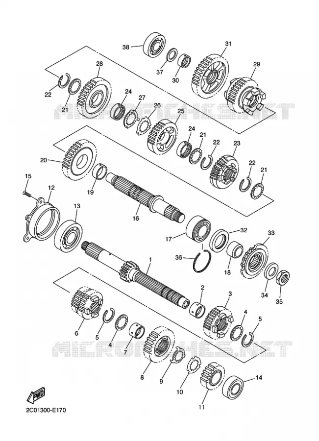 TRANSMISSION Yamaha MOTO 600 2013 R6  YZF-R6