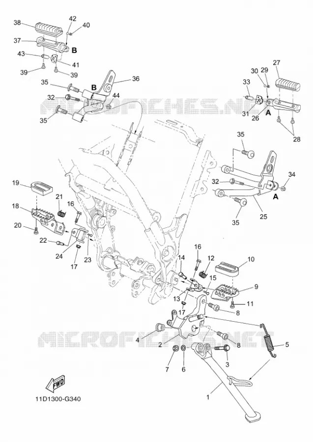 SUPPORT / REPOSE PIEDS Yamaha MOTO 660 2009 XTZ TENERE  XT660Z TENERE