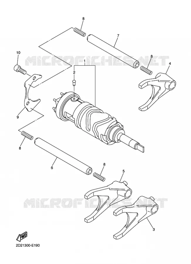 BARILLET DE SELECTION / FOURCHETTES Yamaha MOTO 1300 2009 FJR AS ABS  FJR1300AS