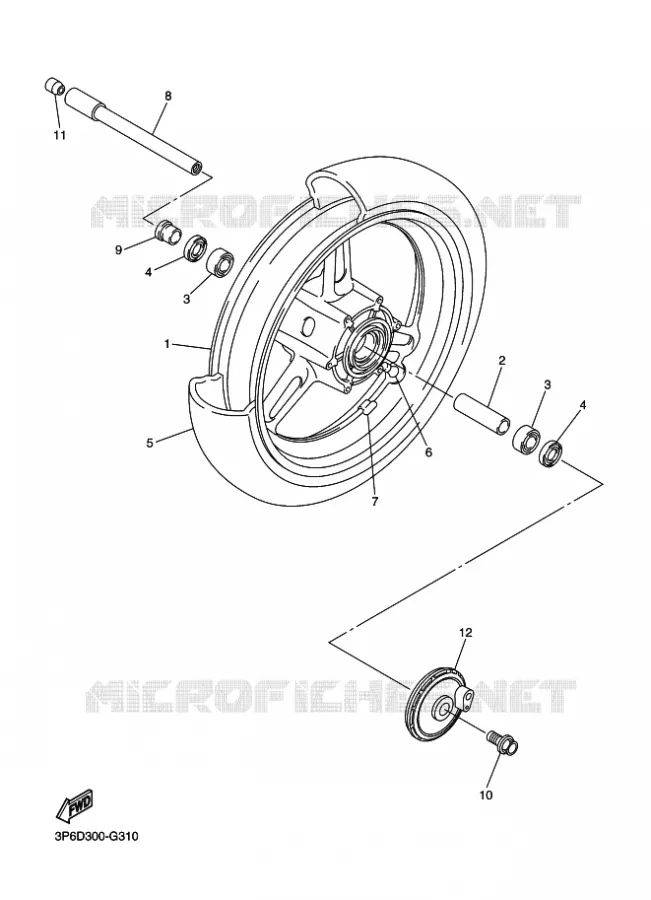 ROUE AVANT Yamaha MOTO 1300 2009 FJR AS ABS  FJR1300AS
