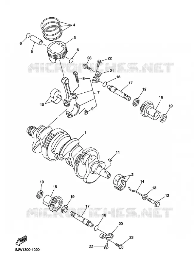 VILEBREQUIN / PISTON Yamaha MOTO 1300 2009 FJR AS ABS  FJR1300AS