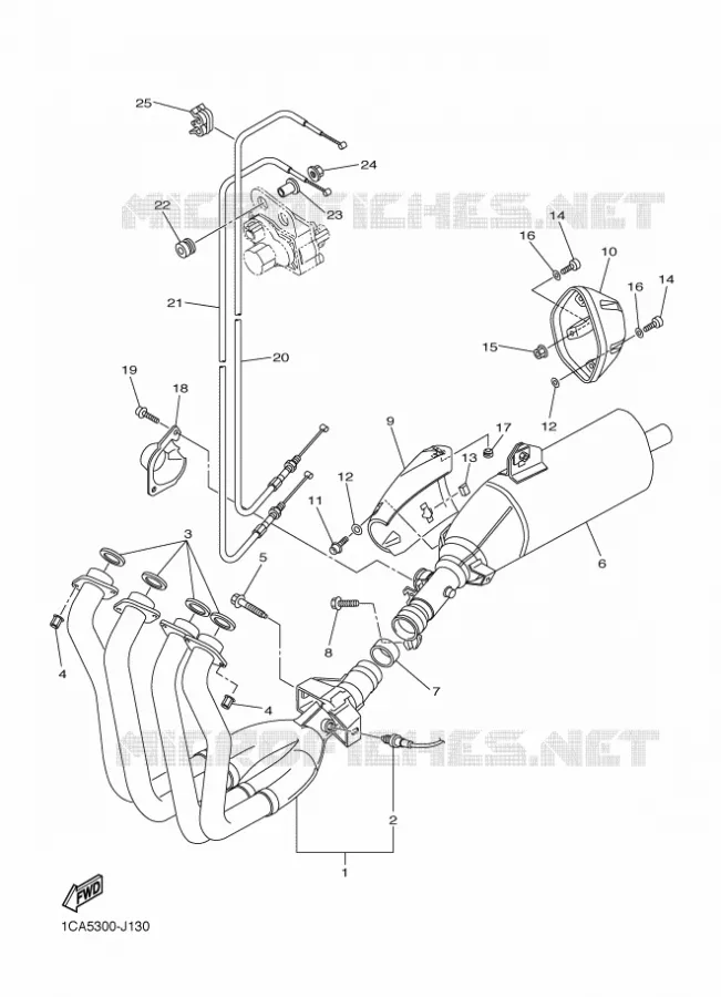 ECHAPPEMENT Yamaha MOTO 1000 2010 FZ1 ABS  FZ1-NA