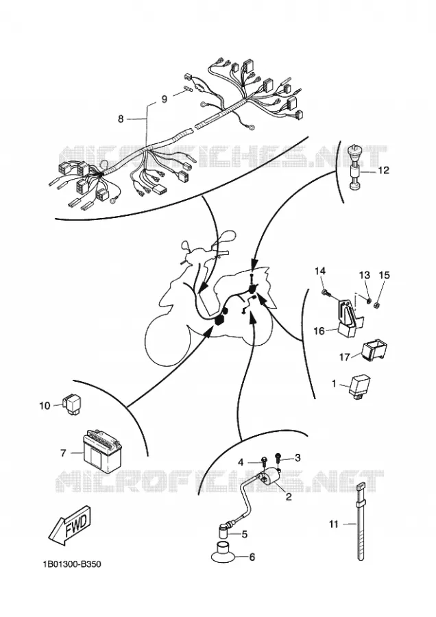PARTIE ELECTRIQUE 2 Yamaha SCOOTER 50 2009 ROCKET  CW50RSP POWER ROCKET
